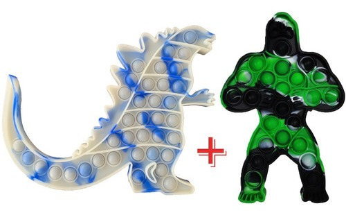 Gorila Godzilla Brinquedo Sensorial Pop It Fidget 2 Piezas