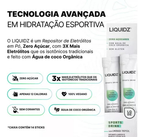 2x Isotônico Liquidz Sport Drink Melancia Com Romã 14 Un 6g