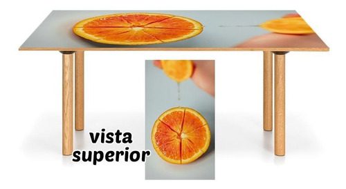 Vinilo Para Mesa Naranja Orange Fruta Comida Semilla M9