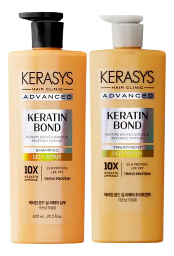 Kerasys Advanced Keratin Bond 600ml Shampoo E Condicionador