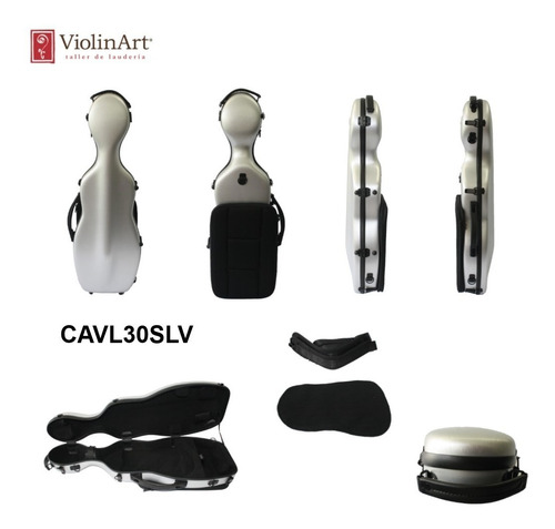 Estuche Violín 4/4 Eastman, Policarbonato Plateado Cavl30slv