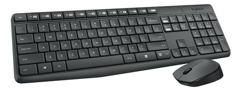 Kit Teclado Y Mouse Inalámbrico Logitech Mk235 Español Negro