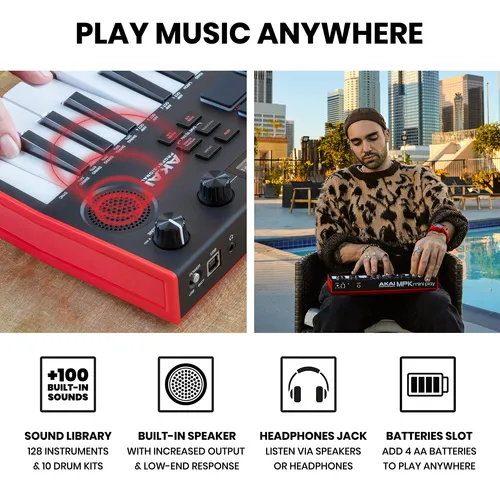 Akai Mpk Mini Play Mk3 Profesional - Controlador De Teclado