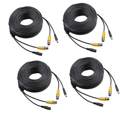 4pcs 100ft Cámara Cable Cctv Seguridad Vigilancia Dvr De Bnc