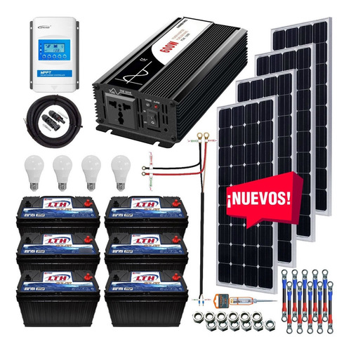 Kit Solar 3500 Watts Lth Inversor 600w Onda Pura Contr. Mppt