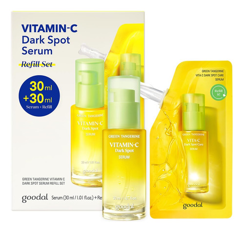 Goodal Green Tangerine Vitamin C Serum Kit C/ Refil 2x 30ml Todo Tipo De Pele Dia/noite