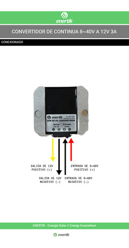 Convertidor Transformador De Tensión 8~40v A 12v 3a Enertik