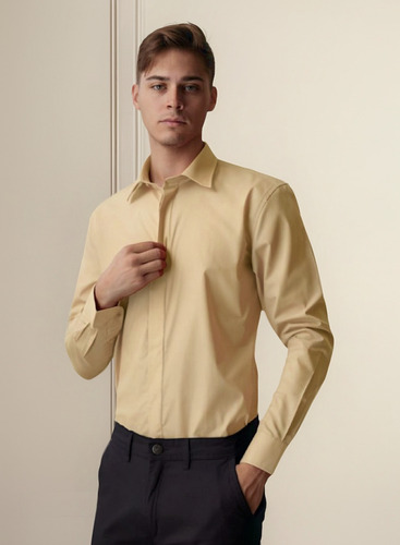 Camisa Clásica De Vestir De Hombre Bpremium Ccuello Italiano