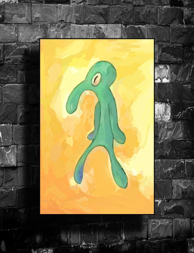 Cuadro De Calamardo Fuerte Hermosura Hermoso Bob Esponja Verde Negro