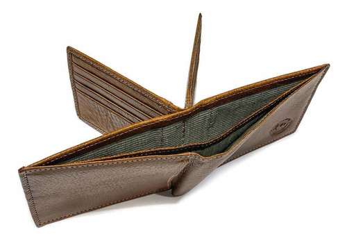 Billetera Los Robles Polo Time 0077 con diseño Lisa color marrón de cuero - 9cm x 11.5cm x 1.5cm