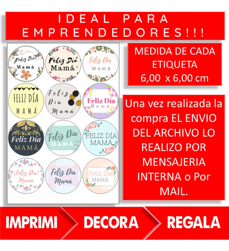 Imagen 2 de 4 de Dia De La Madre Imprimible1 Pdf Emprendedores Tags Etiquetas