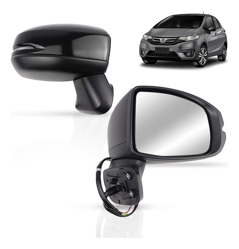 Retrovisor Fit 15 16 17 18 19 20 21 Elétrico Com Pisca