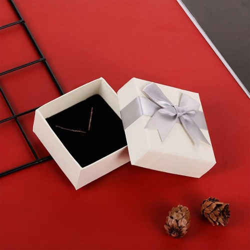 ** Caja De Regalo Blanca Con Lazo Gris For Novia,