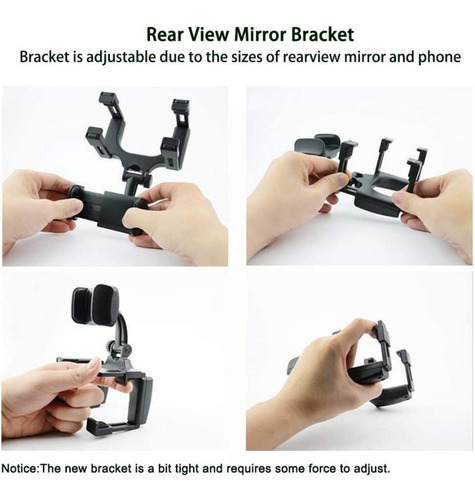 Imagen 5 de 10 de Soporte Base Retrovisor Telefono Ajustable 360 Universal New