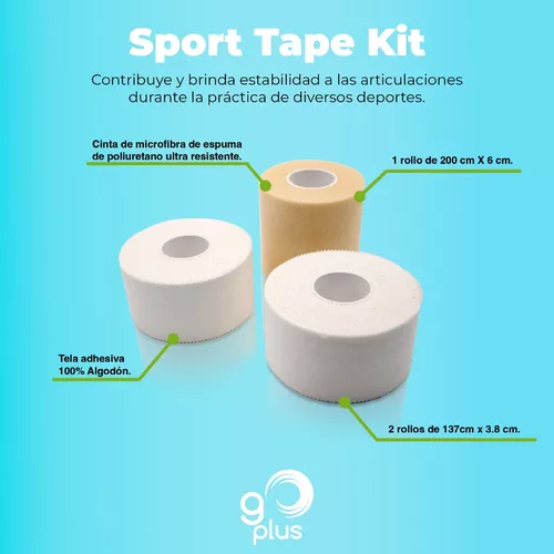 100pack Cinta Adhesiva Venda Deportiv Sport Tape Kit Go Plus