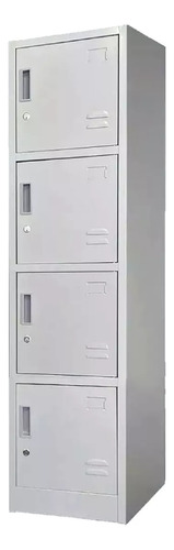 Locker Metalico 4 Puertas Casilleros Oficina Chapa Gris