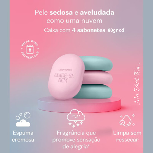 Kit Presente Nuvem De Alegria Cuide-se Bem Com 2 Itens Floral Branco