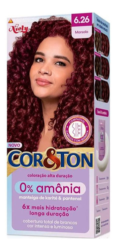 Coloração Alta Duração Cor&ton 0% Amônia Marsala 6.26