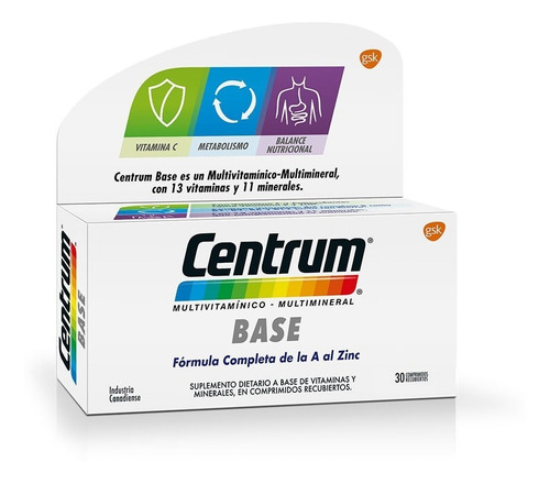 Centrum Base Multivitaminico Multimineral X 30 Comprimidos