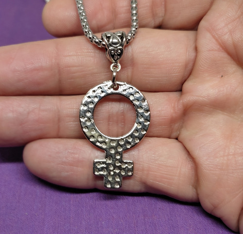 Collar Dije De Venus C/cadena Acero 50cms Plateado