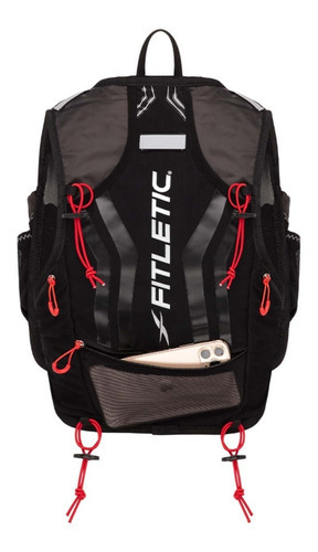 Mochila De Hidratación Fitletic Trail Ciclismo Hydrun Vest Color Negro / S-m
