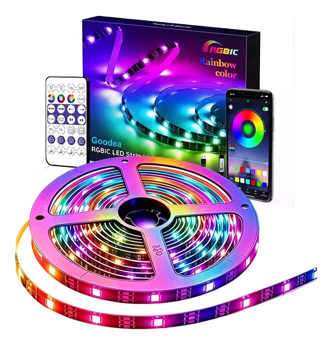 Goodea Tira De Luces Led Rgbic 5m Usb Bluetooth Luces Para Cuarto Luz Rgb luces led, tira luz led, tiras de luces led, tira de luces led, tira de luz led, luces led para cuarto, luces para cuarto