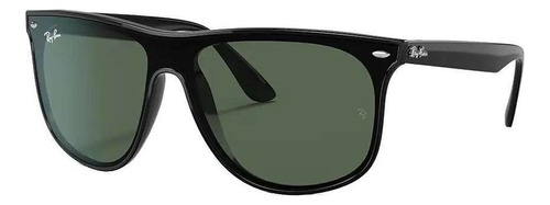 Anteojos de sol Ray-Ban Blaze con marco de nailon color gloss black, lente green de plástico clásica, varilla gloss black de nailon - RB4447N