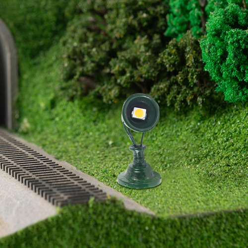 2 Farola De Tren Ferroviario 1/87 Diseño De Luces De Verde
