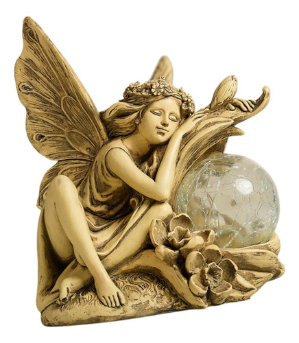 Garden Solar Statue Light Lawn Ornament, Elf Girl Sculpture