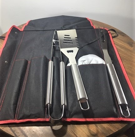 Imagem 2 de 5 de Kit Churrasco 5 Peças Aço Inox