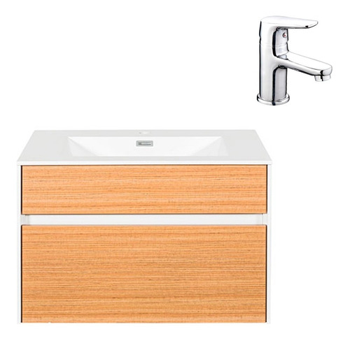 Pack Mueble De Baño Sunset Teak 700 Con Gifería Concept