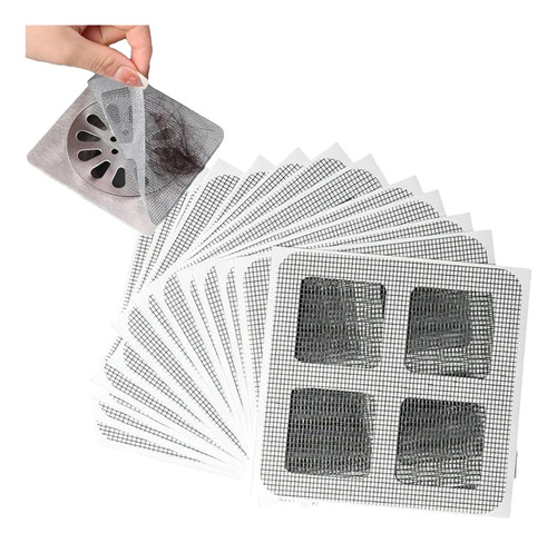 50pcs Filtro Desechable Desague, Atrapa Pelos Ducha Cuadrado