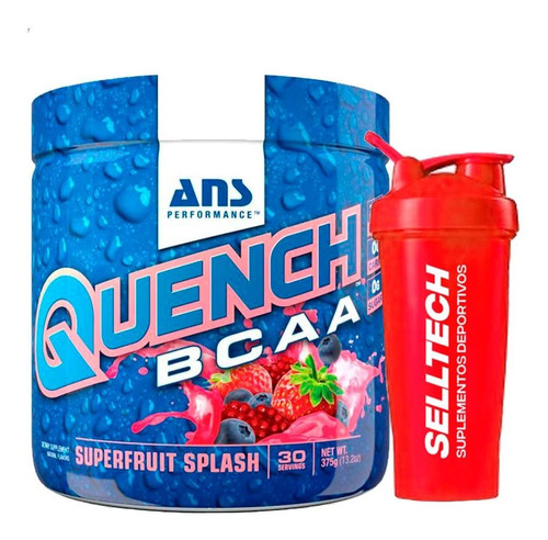Aminoácidos Ans Quench Bcaa 30 Servicios Superfruit +shaker 