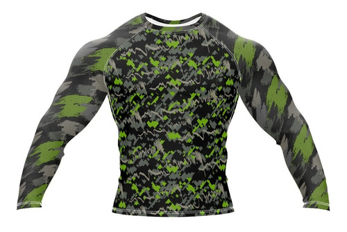 Doxe Jersey Playera Slim Fit Deporte Extremo Camuflaje Verde