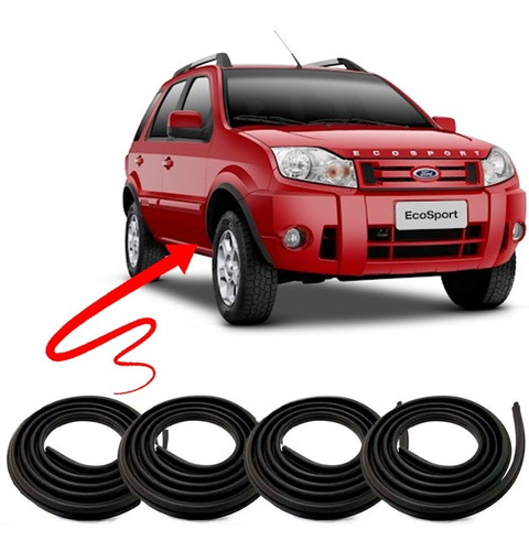 Kit Borrachas De Vedação 4 Portas Ecosport 2003 Até 2012