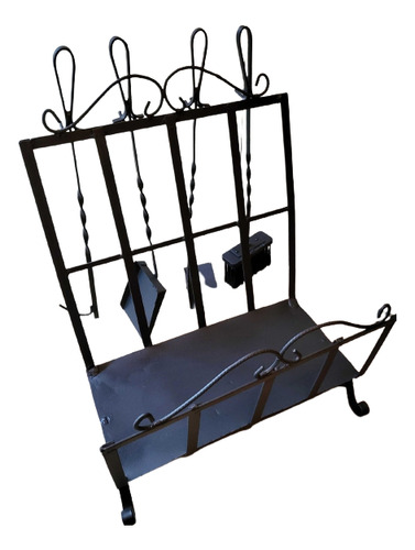 Porta Lenha Artesan Da Nona Em Metal Com Kit Limpeza 4pç 1.7