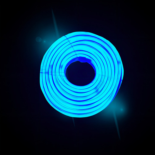 Manguera Navideña Luz Led Neon Azul Doble Vista 10 Metros