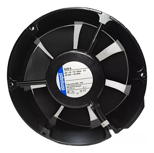 Exaustor Ventoinha Ventilador 48v Dc 26w 172x172x51 Led Preto