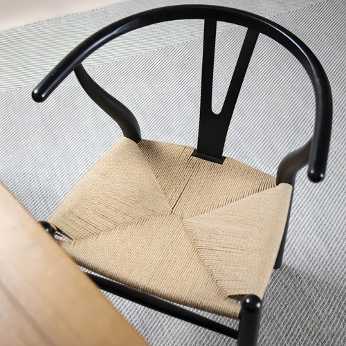 Silla Wishbone Hans J. Wegner Color de la estructura de la silla Guindo natural Color del asiento craft natural Diseño de la tela Tejido craft natural