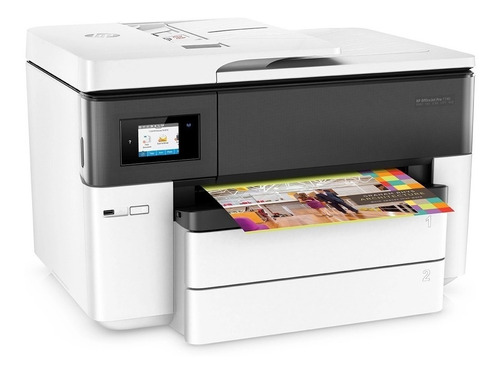 Imagem 2 de 5 de Impressora a cor multifuncional HP OfficeJet Pro 7740 com wifi branca e preta 100V/240V
