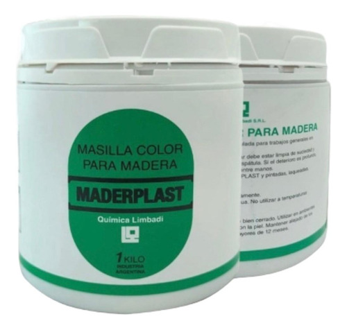 Masilla Acuosa  P/madera Color Roble Claro Maderplast 1 Kilo