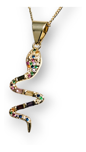 Hermoso Collar Para Dama - Serpiente - Chapa De Oro