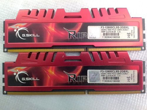 Memoria Ram Ddr3 4gb 1600mhz Gskill Ripjaws X (2gbx2)