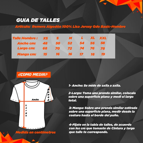Remera Algodón 100% Lisa Jersey Gdo Basic