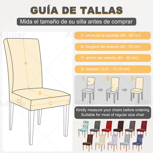 4 Pcs Silla De Comedor Elástica Removible Funda Protectora Color Negro Diseño De La Tela Liso