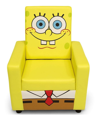 Sillón Para Niños Tapizada Con Respaldo Alto, Bob Esponja