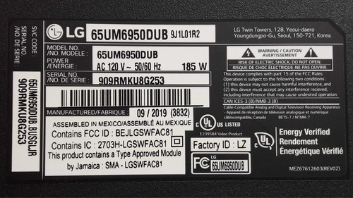 Fuente De Poder Lg 65um6950dub Eax67805001 (1.4) (Usado)