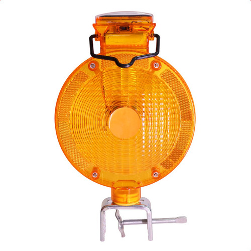Sinalizador Viário Luz Solar Led Resistente Chuva Trânsito Cor Amarelo