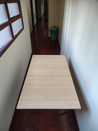 Juego Comedor Mesa 120cm + 3 Sillas Madera Color Claro Suela Liso (Usado)