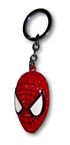 Llavero Metal Mascara Spiderman Hombre Araña Color Rojo